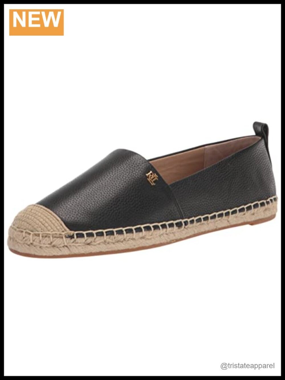 Tumbled Leather Espadrille Slip-On Flats Crochet Toe Casual